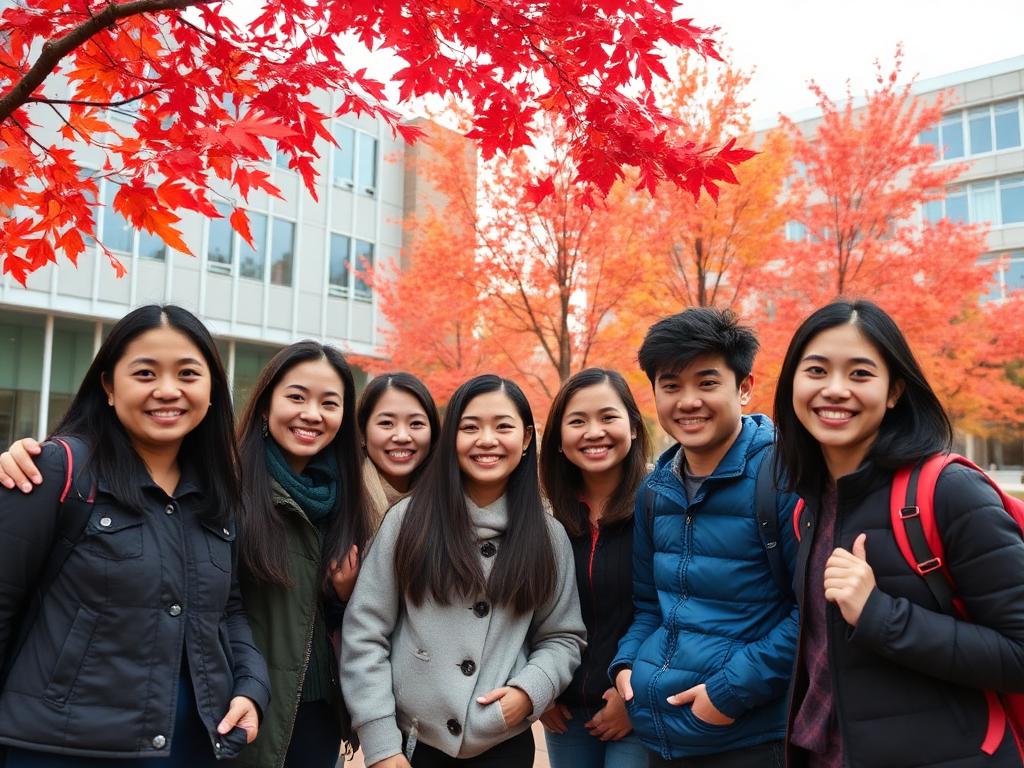 Học viên Kaizen tại campus cao đẳng Canada mùa thu